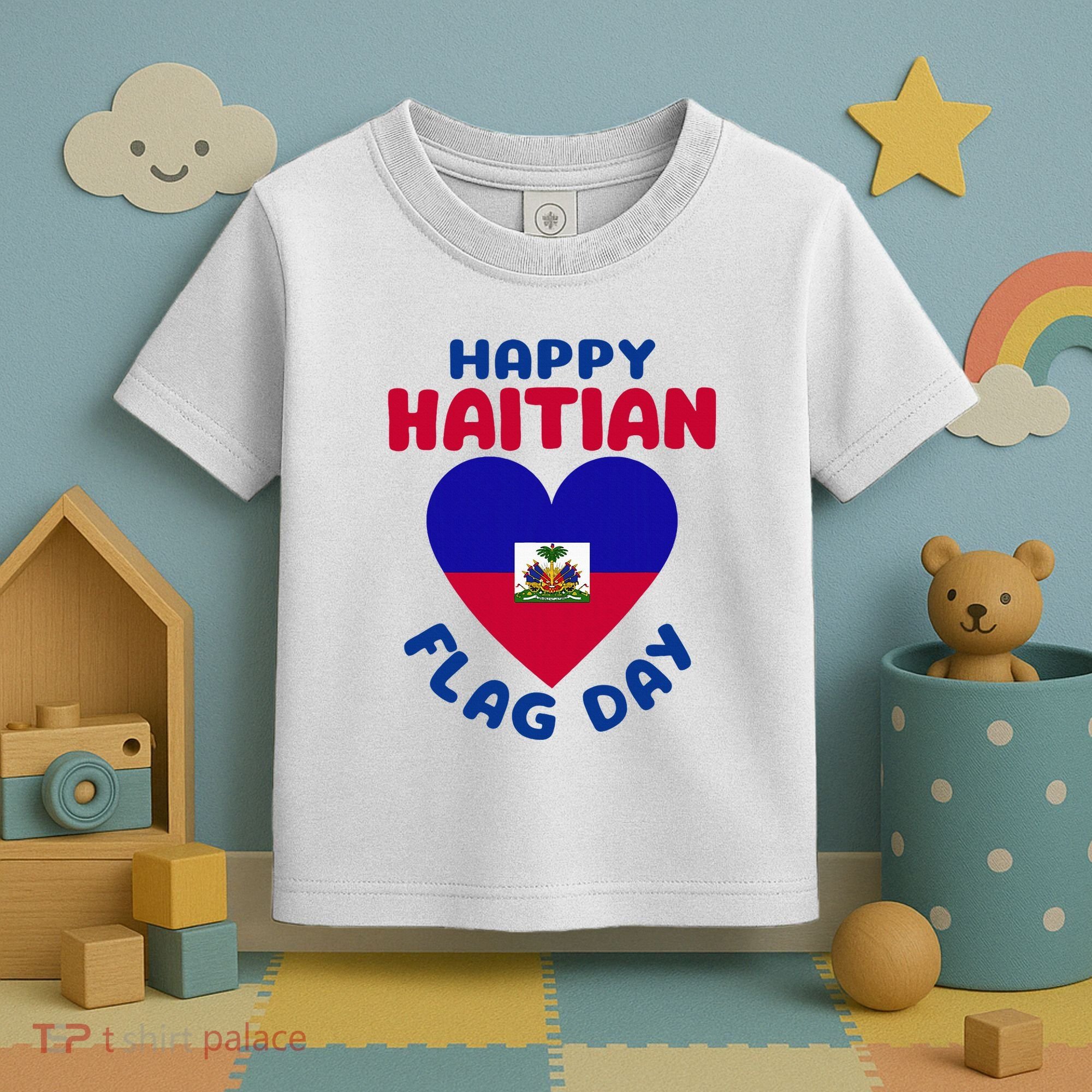 Happy Haitian Flag Day Cool Haiti Flag Heart Toddler T-Shirt