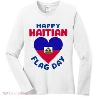 Happy Haitian Flag Day Cool Haiti Flag Heart Women's Long Sleeve Shirt thumb 0