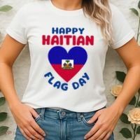 Happy Haitian Flag Day Cool Haiti Flag Heart Women's T-Shirt thumb 2