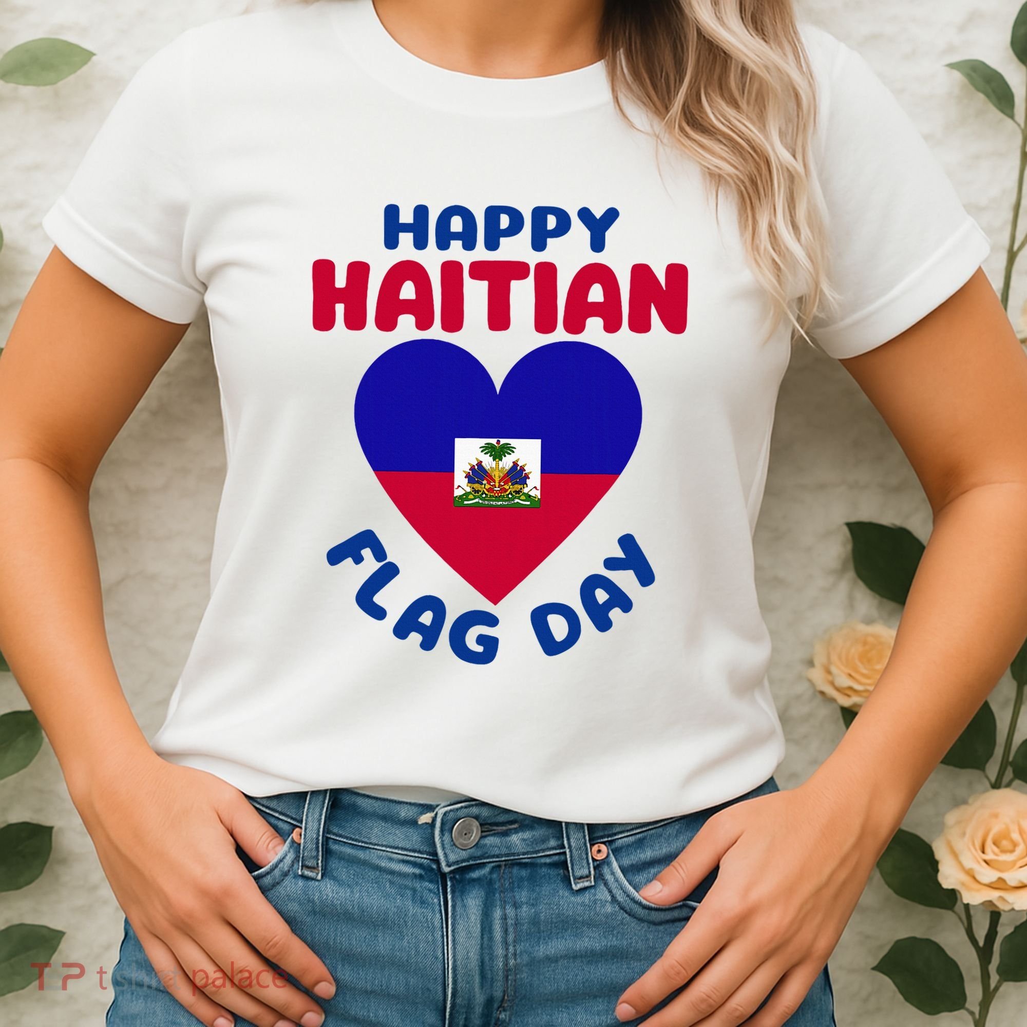 Happy Haitian Flag Day Cool Haiti Flag Heart Women's T-Shirt
