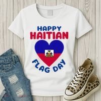 Happy Haitian Flag Day Cool Haiti Flag Heart Women's T-Shirt thumb 3