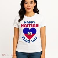 Happy Haitian Flag Day Cool Haiti Flag Heart Women's T-Shirt thumb 4
