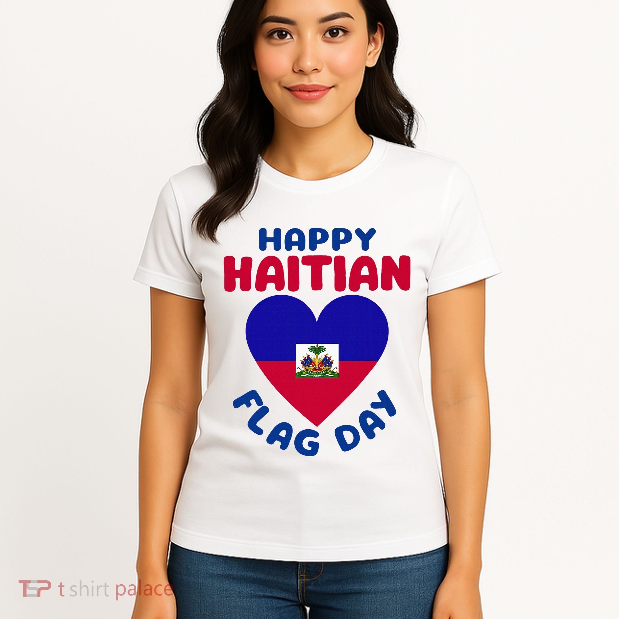 Happy Haitian Flag Day Cool Haiti Flag Heart Women's T-Shirt