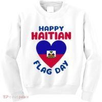 Happy Haitian Flag Day Cool Haiti Flag Heart Kids Sweatshirt thumb 0