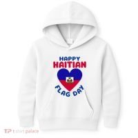 Happy Haitian Flag Day Cool Haiti Flag Heart Kids Hoodie thumb 0