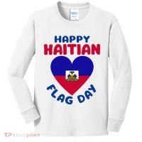 Happy Haitian Flag Day Cool Haiti Flag Heart Kids Long Sleeve Shirt thumb 0
