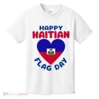 Happy Haitian Flag Day Cool Haiti Flag Heart Kids T-Shirt thumb 0