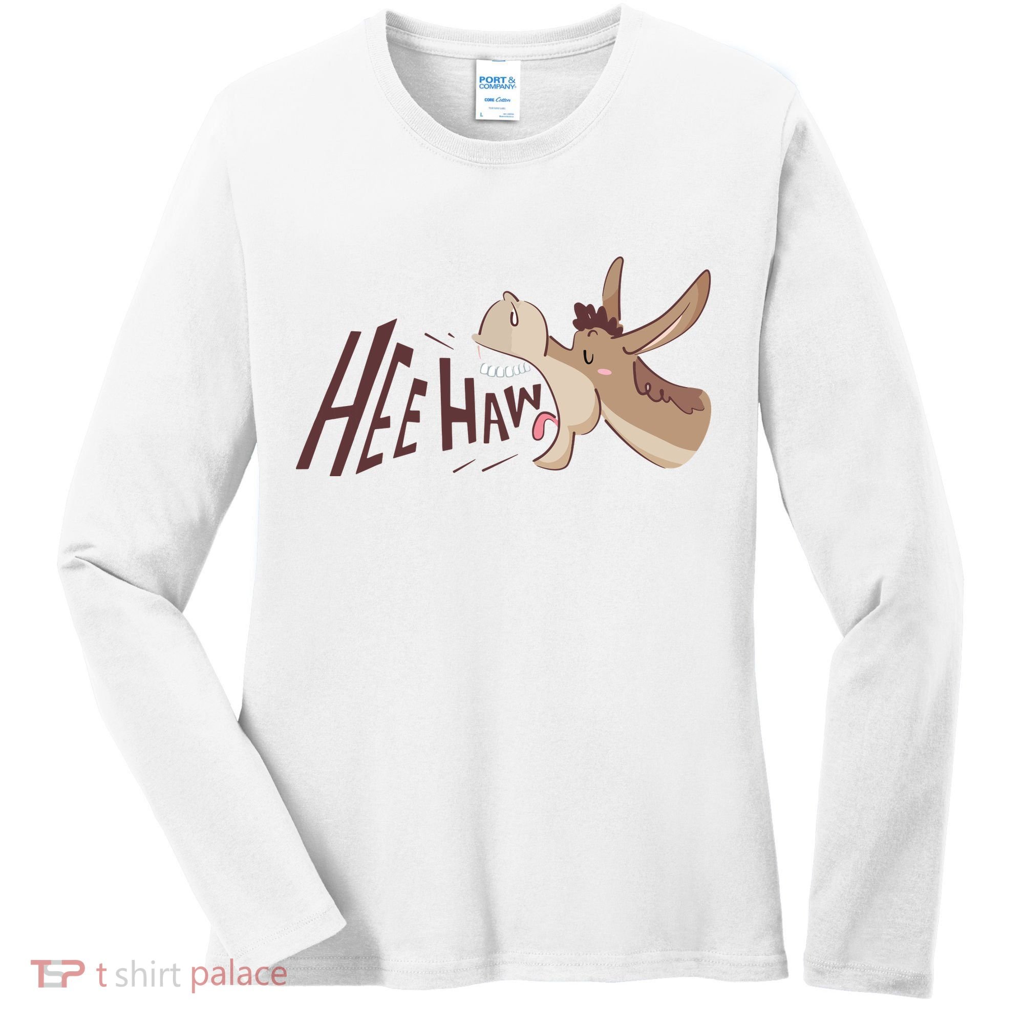 Hee Haw Funny Donkey Laughs Women's Long Sleeve Shirt