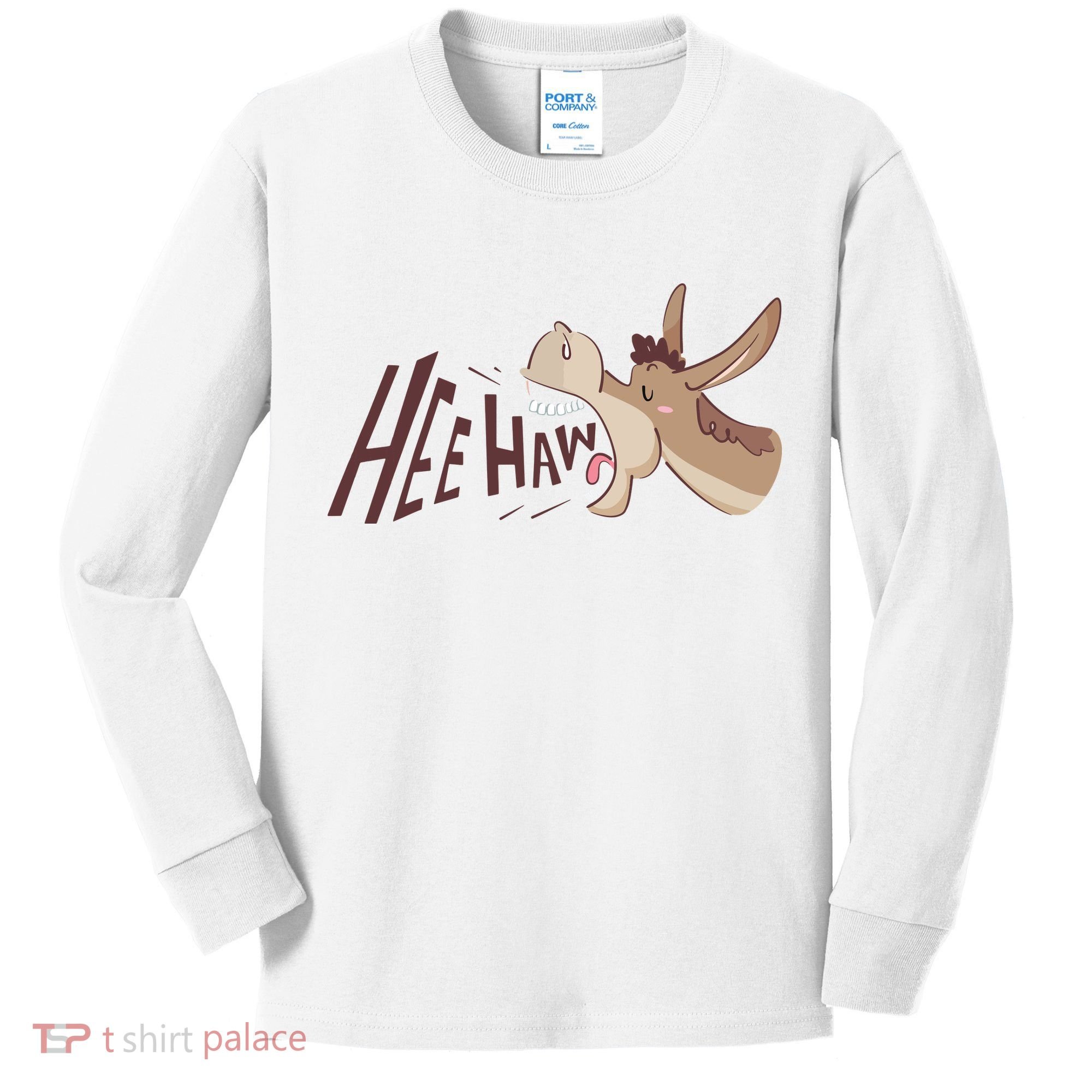 Hee Haw Funny Donkey Laughs Kids Long Sleeve Shirt