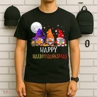 Happy Hallothanksmas Gnomes Halloween Christmas Thanksgiving T-Shirt thumb 6