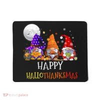 Happy Hallothanksmas Gnomes Halloween Christmas Thanksgiving Mousepad thumb 0