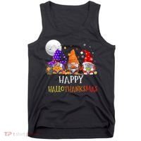 Happy Hallothanksmas Gnomes Halloween Christmas Thanksgiving Tank Top thumb 0