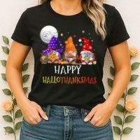 Happy Hallothanksmas Gnomes Halloween Christmas Thanksgiving Women's T-Shirt thumb 2