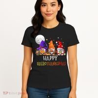 Happy Hallothanksmas Gnomes Halloween Christmas Thanksgiving Women's T-Shirt thumb 4