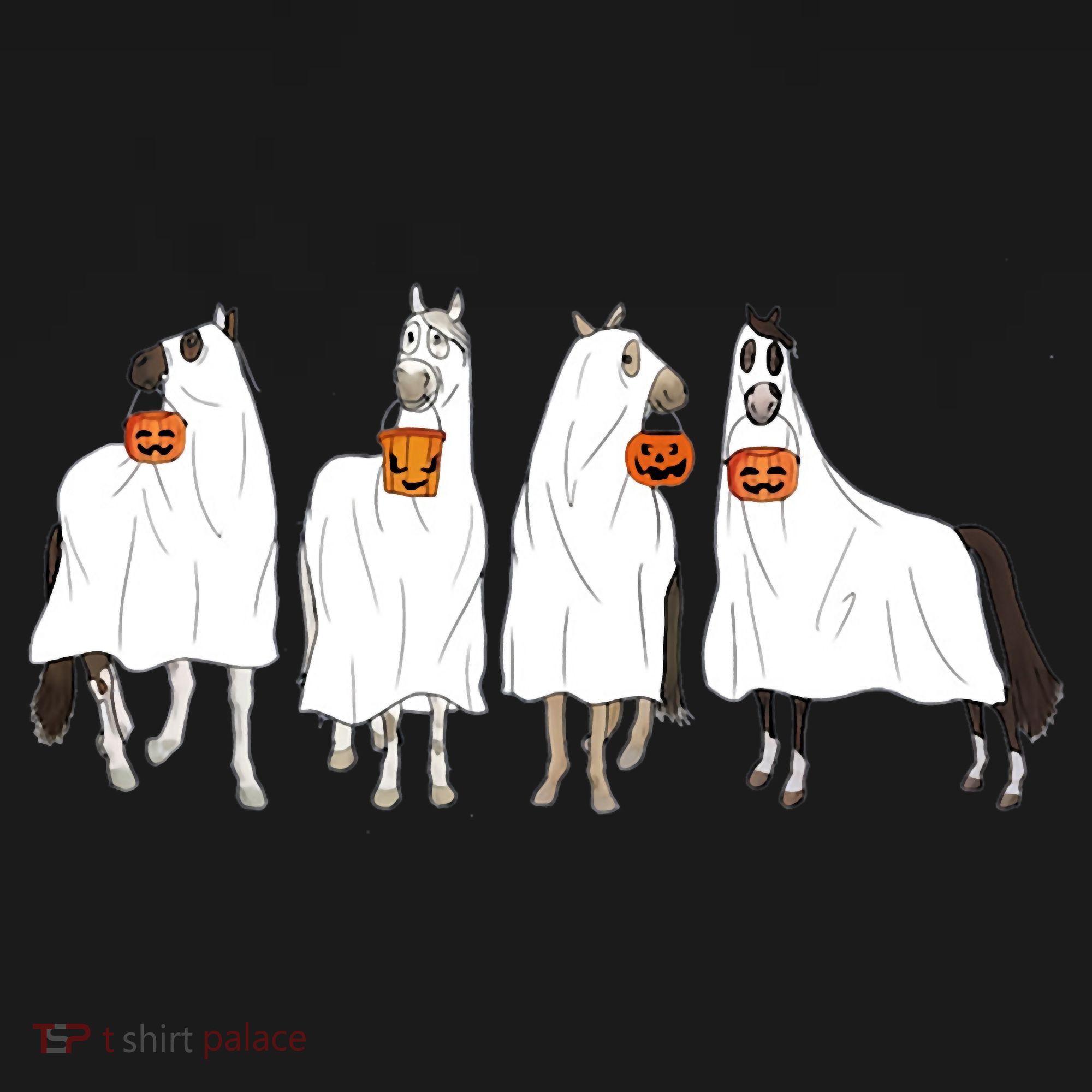 Halloween Horse Ghost Boo Cowboy Western Spooky Season Women's Tank Top