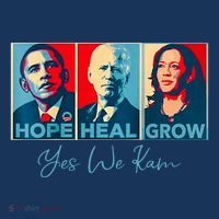 Hope Heal Grow Yes We Kam President Democrat Election T-Shirt thumb 7