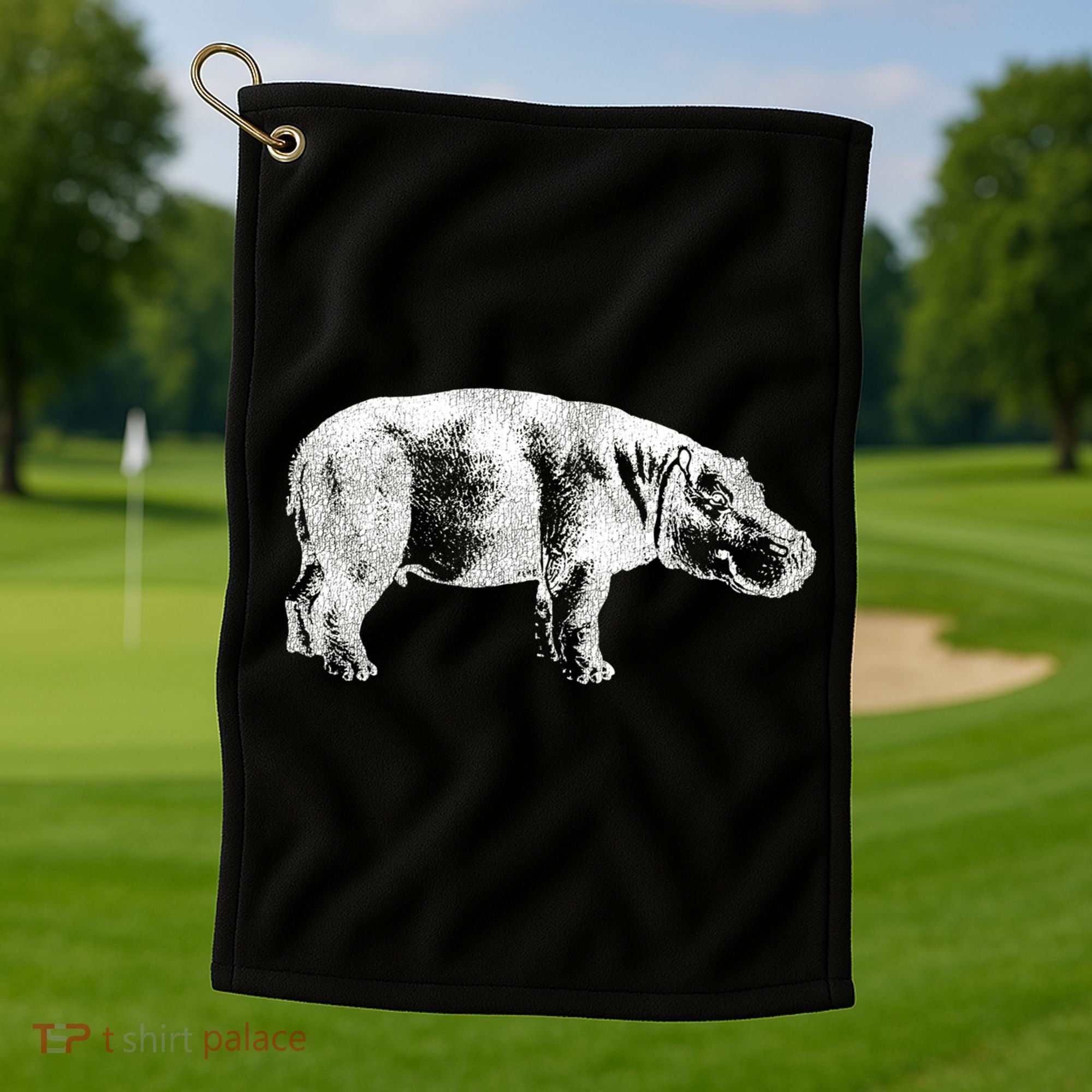 Hippopotamus Hippo Gift Golf Towel