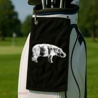 Hippopotamus Hippo Gift Golf Towel thumb 2