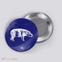 Hippopotamus Hippo Gift Button thumb 0
