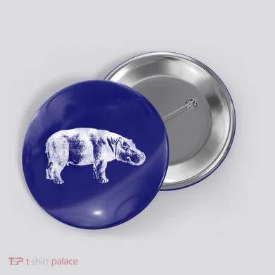 Hippopotamus Hippo Gift Button