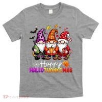 Happy Hallothanksmas Gnomes Lover Halloween Merry Christmas T-Shirt thumb 0