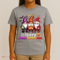 Happy Hallothanksmas Gnomes Lover Halloween Merry Christmas T-Shirt thumb 4