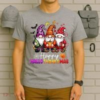 Happy Hallothanksmas Gnomes Lover Halloween Merry Christmas T-Shirt thumb 6