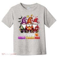 Happy Hallothanksmas Gnomes Lover Halloween Merry Christmas Toddler T-Shirt thumb 0