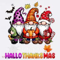 Happy Hallothanksmas Gnomes Lover Halloween Merry Christmas Apron thumb 3