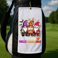 Happy Hallothanksmas Gnomes Lover Halloween Merry Christmas Golf Towel thumb 2