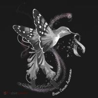 Hummingbird Holding Gray Ribbon Brain Cancer Awareness Cool Gift Women's Hoodie thumb 2