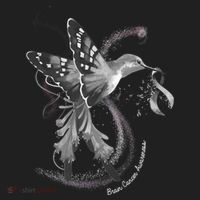 Hummingbird Holding Gray Ribbon Brain Cancer Awareness Cool Gift Hat thumb 2