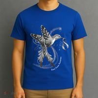 Hummingbird Holding Gray Ribbon Brain Cancer Awareness Cool Gift T-Shirt thumb 3