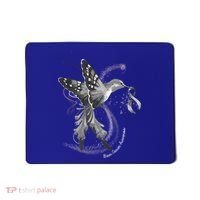 Hummingbird Holding Gray Ribbon Brain Cancer Awareness Cool Gift Mousepad thumb 0