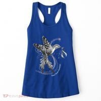 Hummingbird Holding Gray Ribbon Brain Cancer Awareness Cool Gift Women's Tank Top thumb 0