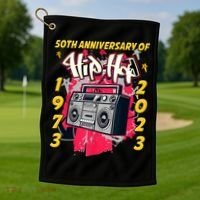 Hip Hop Graffiti Funny 50 Years Old Gift Golf Towel thumb 1