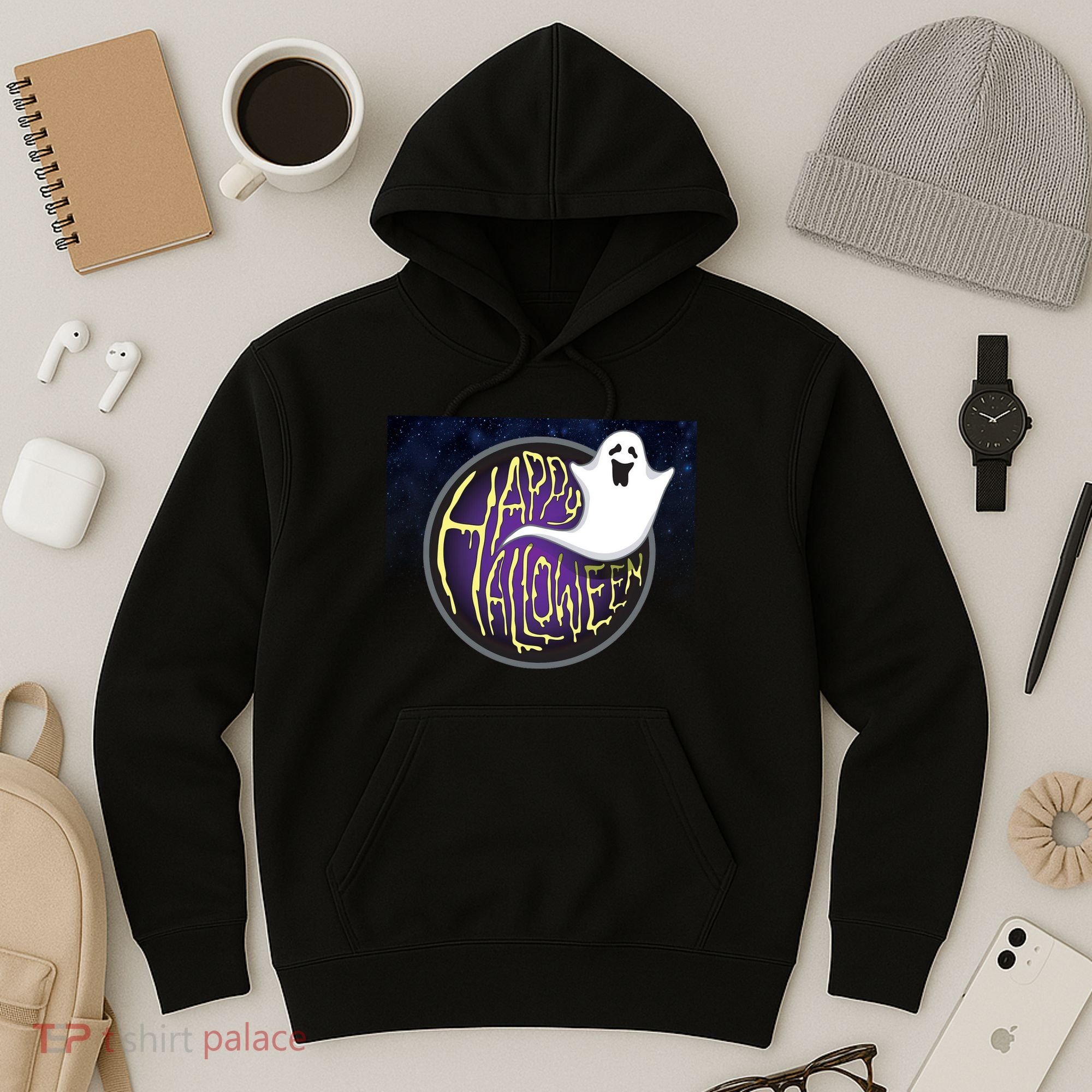 Happy Halloween Ghost Galaxy Hoodie