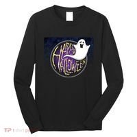 Happy Halloween Ghost Galaxy Long Sleeve Shirt thumb 0