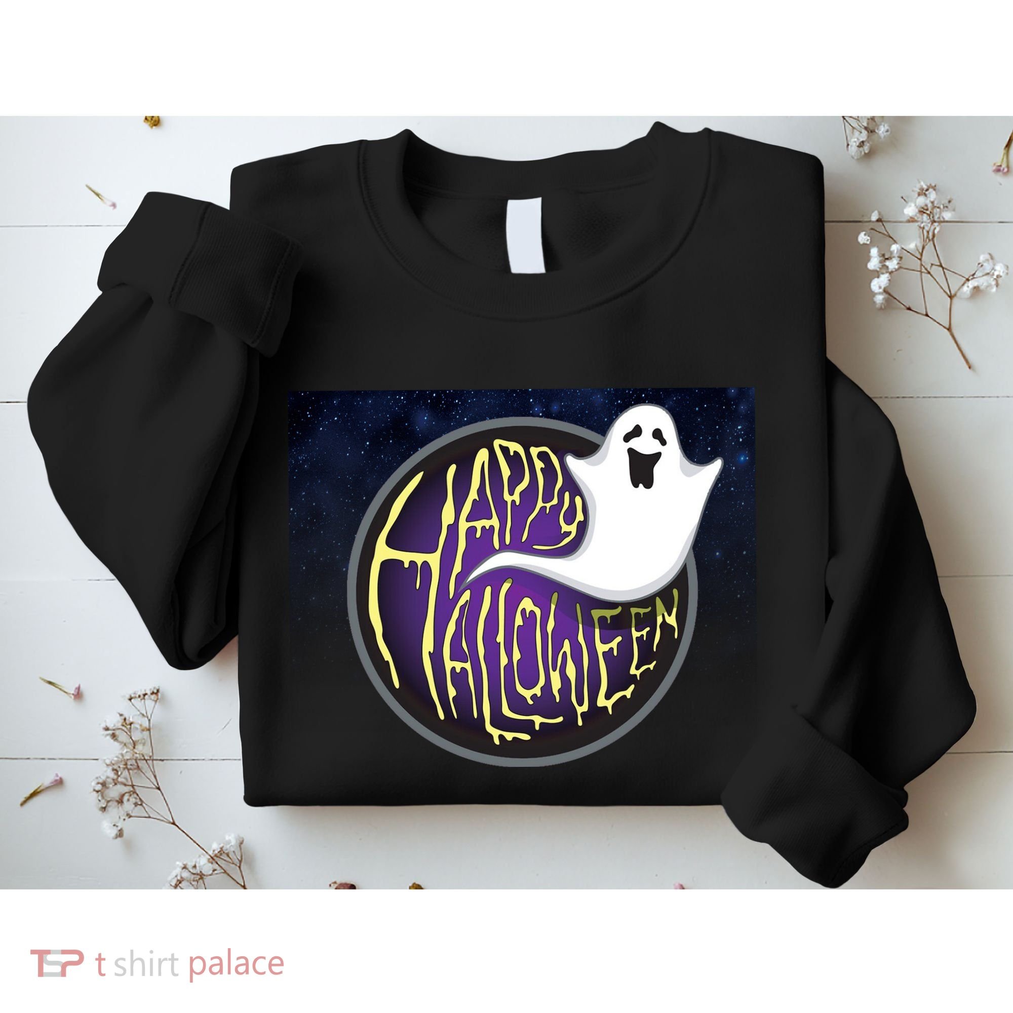 Happy Halloween Ghost Galaxy Sweatshirt