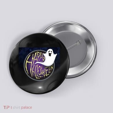 Happy Halloween Ghost Galaxy Button