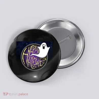 Happy Halloween Ghost Galaxy Button