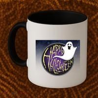 Happy Halloween Ghost Galaxy Coffee Mug thumb 2
