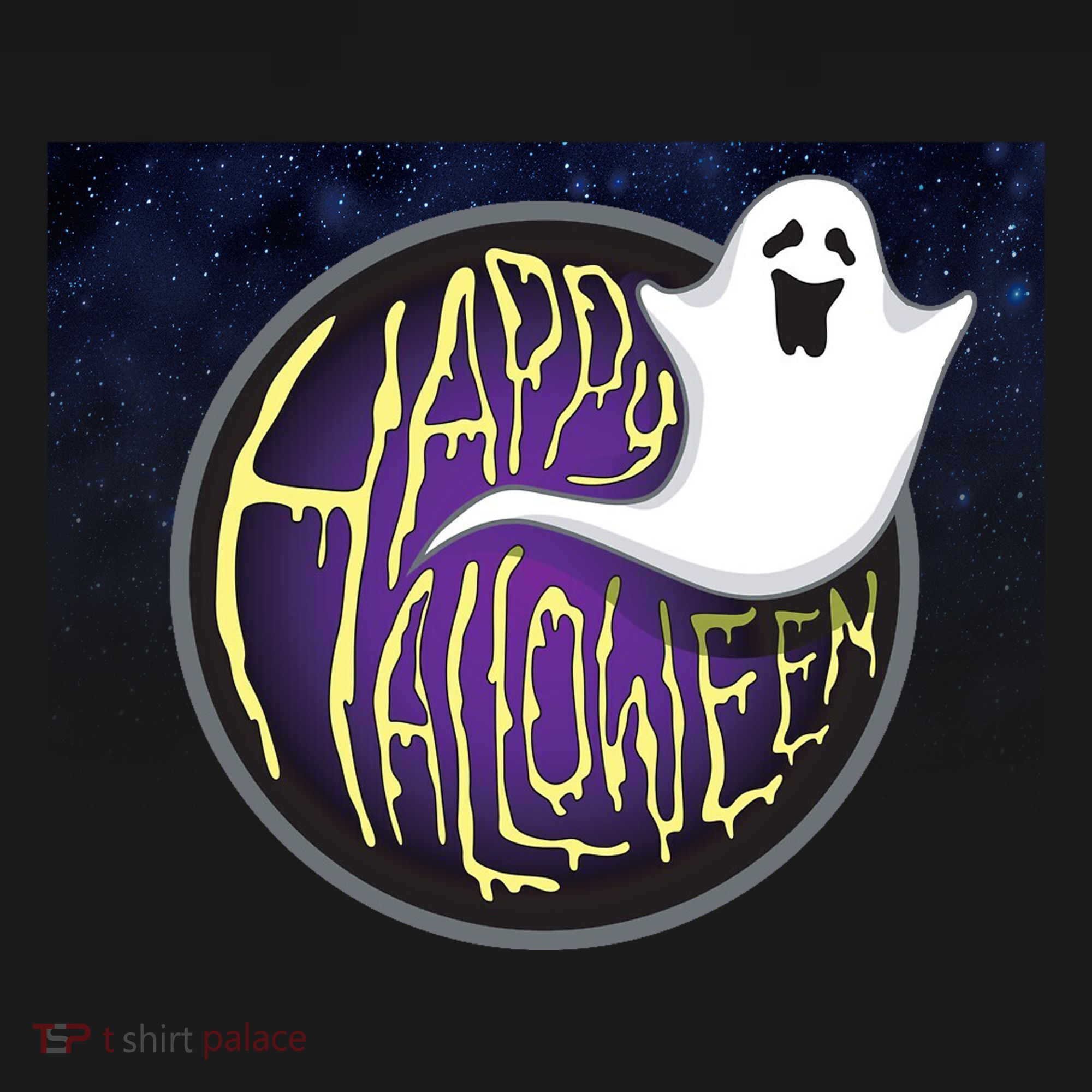 Happy Halloween Ghost Galaxy Polo