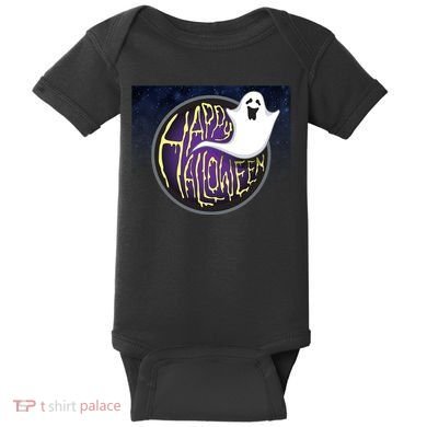 Happy Halloween Ghost Galaxy Baby Bodysuit