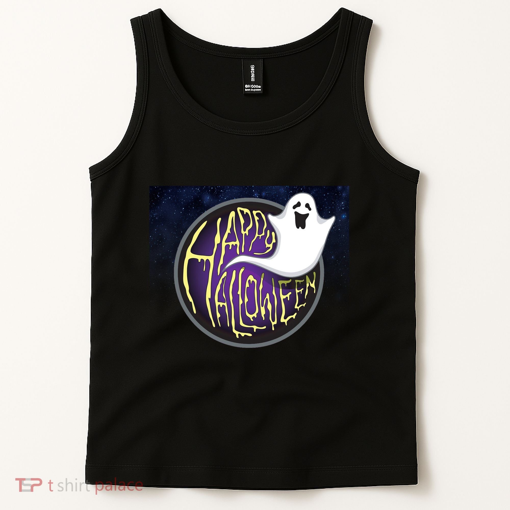 Happy Halloween Ghost Galaxy Tank Top