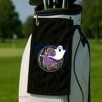 Happy Halloween Ghost Galaxy Golf Towel thumb 2