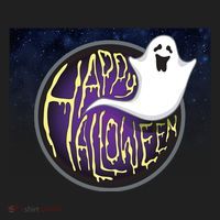 Happy Halloween Ghost Galaxy Golf Towel thumb 3