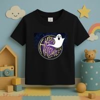 Happy Halloween Ghost Galaxy Toddler T-Shirt thumb 3