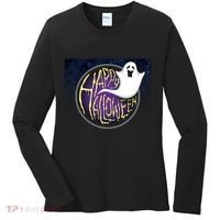 Happy Halloween Ghost Galaxy Women's Long Sleeve Shirt thumb 0