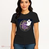 Happy Halloween Ghost Galaxy Women's T-Shirt thumb 4